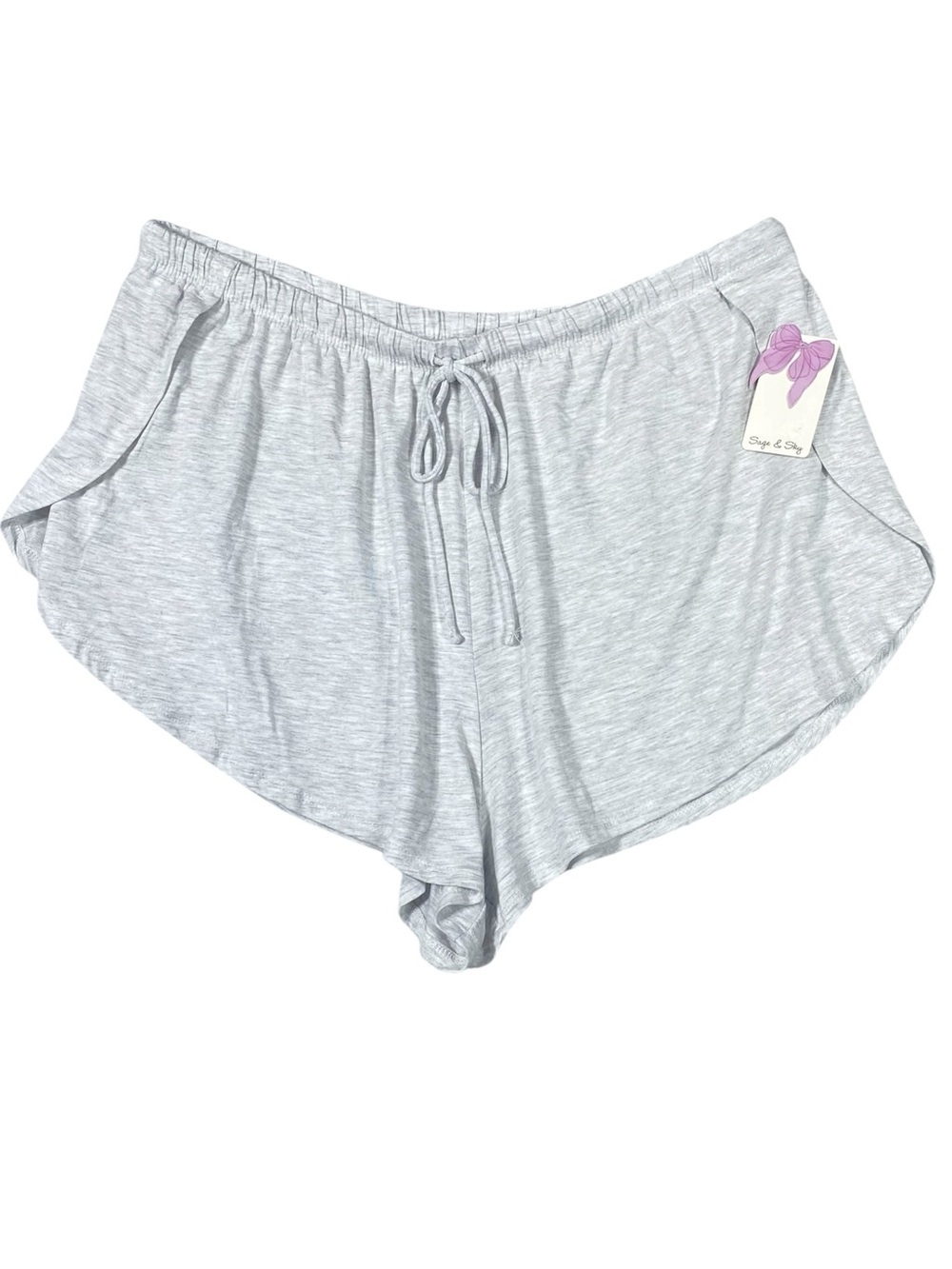 Sage & Sky Fly Away Lounge Shorts Women's XXL Heather Gray Drawstring Cozy NWT